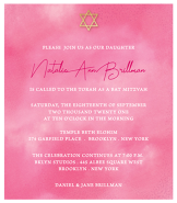 Pink Clouds Bat Mitzvah Invitation